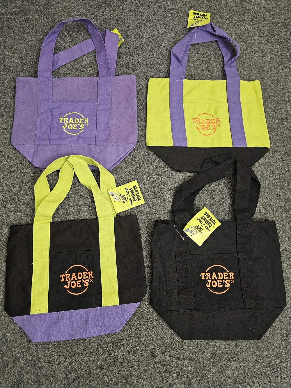 2026 Trader Joe’s Halloween Mini Canvas Totes — Set of 4